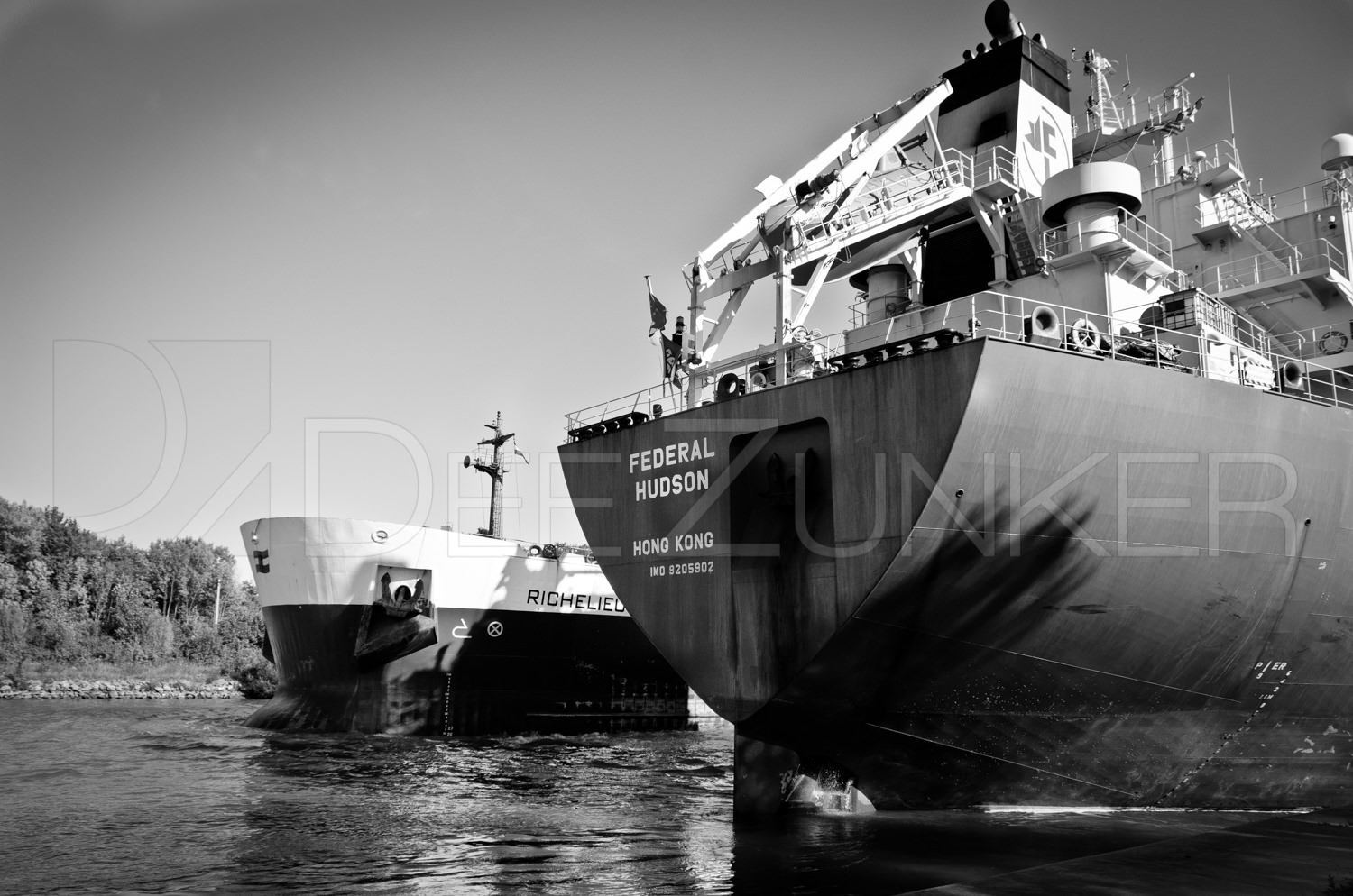 Two Ships passing below Lock 1 of the Welland Canal in Ontario, Canada Houston Commercial Architectural Photographer Dee Zunker