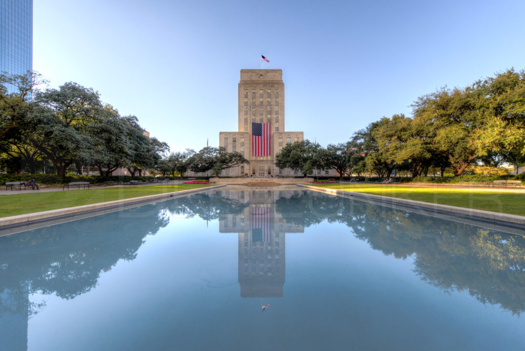 City Hall with Old Glory  141109_0021_D614619_PMHDR.tif  Houston Commercial Architectural Photographer Dee Zunker