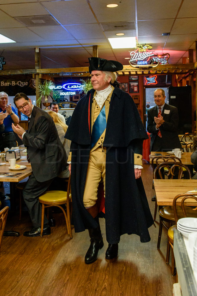 Wesley E. Wright presents "The Long Road Home" from his George Washington Lecture Series for the Bellaire Business Association at the January 19. 2017 Breakfast  20170119-BBA-GeorgeWashingtonLecture-010.dng  Houston Editorial Photographer Dee Zunker