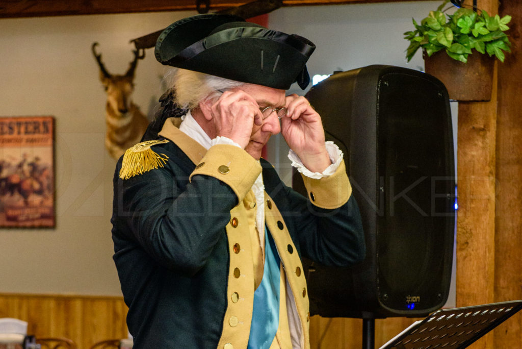 Wesley E. Wright presents "The Long Road Home" from his George Washington Lecture Series for the Bellaire Business Association at the January 19. 2017 Breakfast  20170119-BBA-GeorgeWashingtonLecture-014.dng  Houston Editorial Photographer Dee Zunker