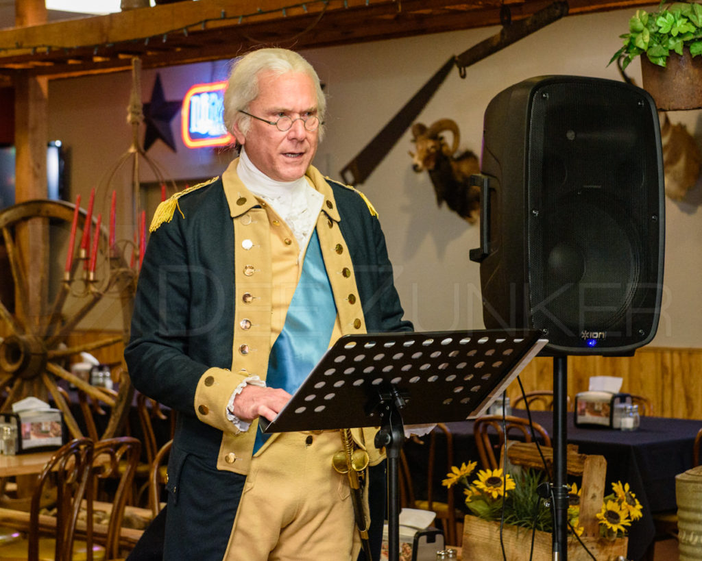 Wesley E. Wright presents "The Long Road Home" from his George Washington Lecture Series for the Bellaire Business Association at the January 19. 2017 Breakfast  20170119-BBA-GeorgeWashingtonLecture-018.dng  Houston Editorial Photographer Dee Zunker