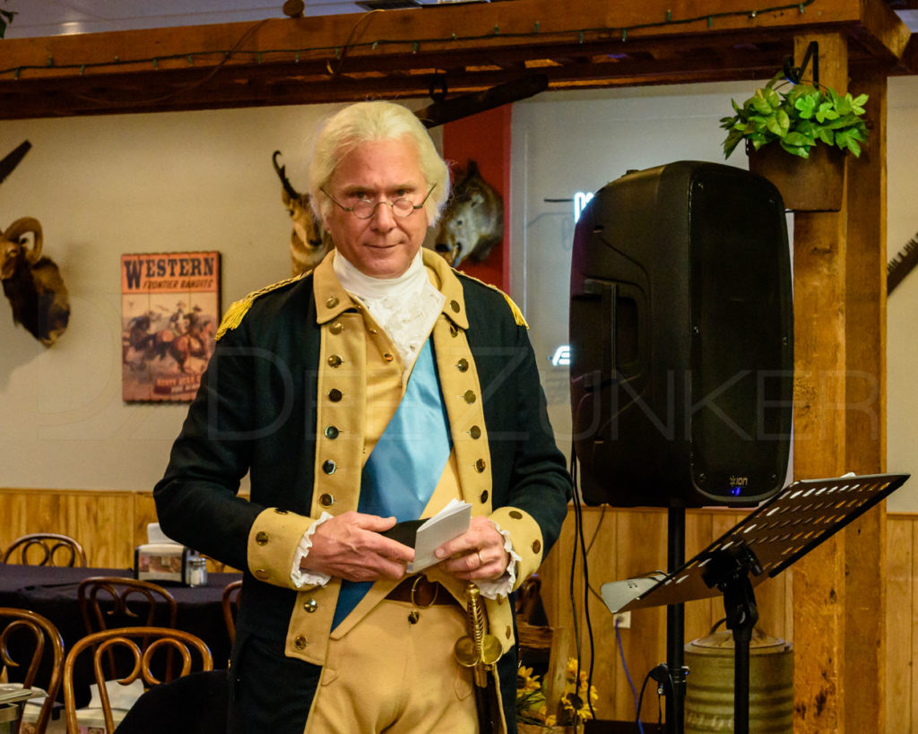 Wesley E. Wright presents "The Long Road Home" from his George Washington Lecture Series for the Bellaire Business Association at the January 19. 2017 Breakfast  20170119-BBA-GeorgeWashingtonLecture-021.dng  Houston Editorial Photographer Dee Zunker