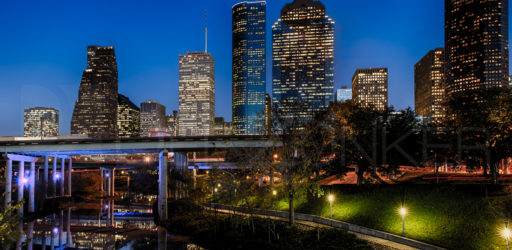 Downtown Houston: Blue Hour on Buffalo Bayou