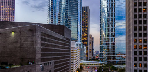 Downtown Houston:Dawn on Smith Street