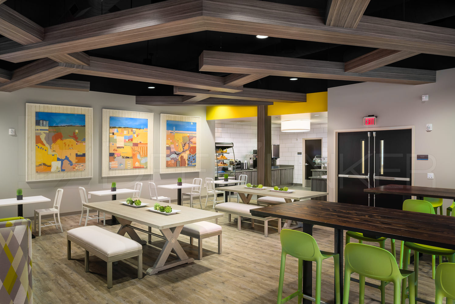 Dining Room with Kitchen Area Lakeview Health - The Woodlands TX  Lakeview-201801-006.jpg  Houston Commercial Photographer Dee Zunker 