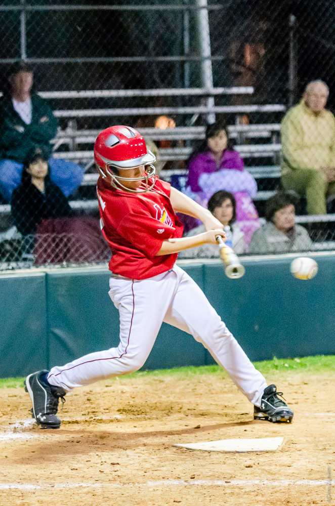 Night Shot of Little League Baseball Player Houston Commercial Architectural Photographer Dee Zunker