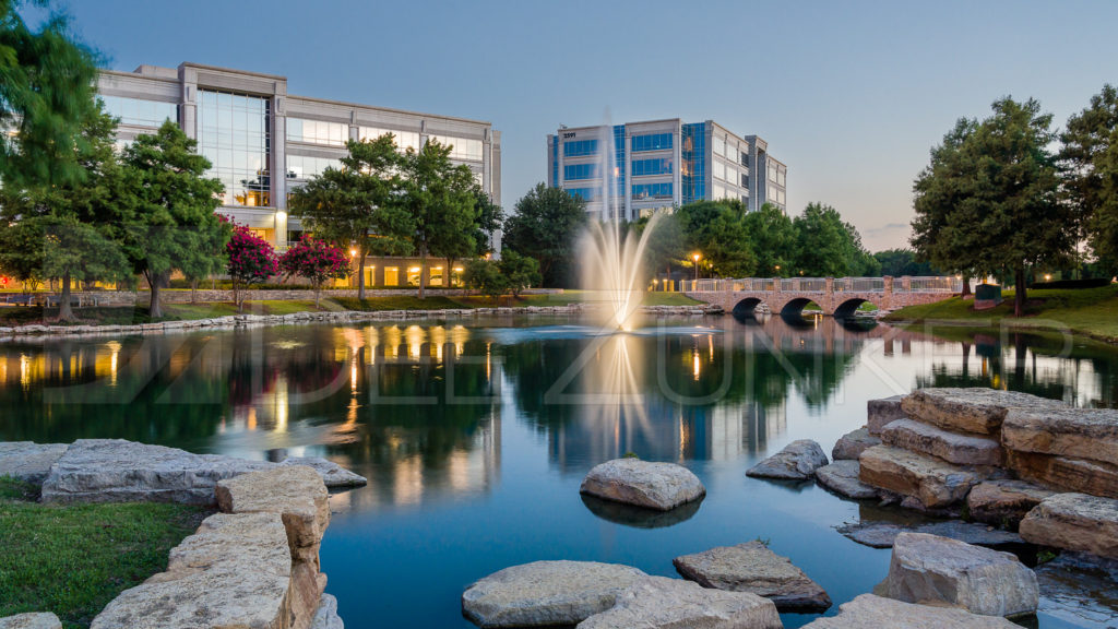 Hall Park in Frisco TX at Twilight  Hall-Park-Frisco-TX-001.tif  Houston Commercial Architectural Photographer Dee Zunker