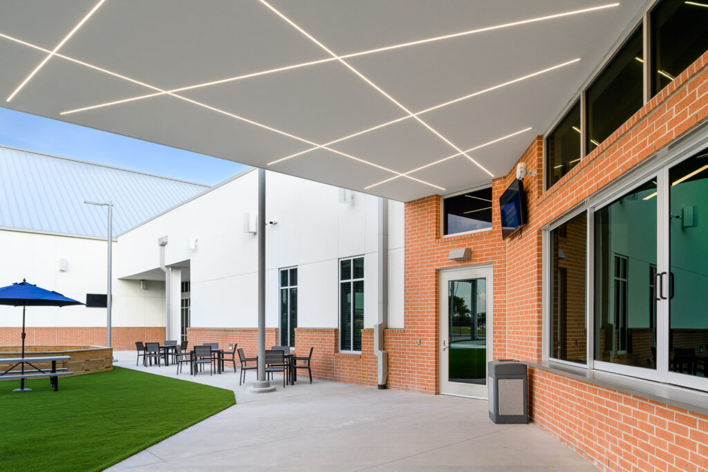 Back Courtyard of the Faithbridge Church Student Center | Spring TX