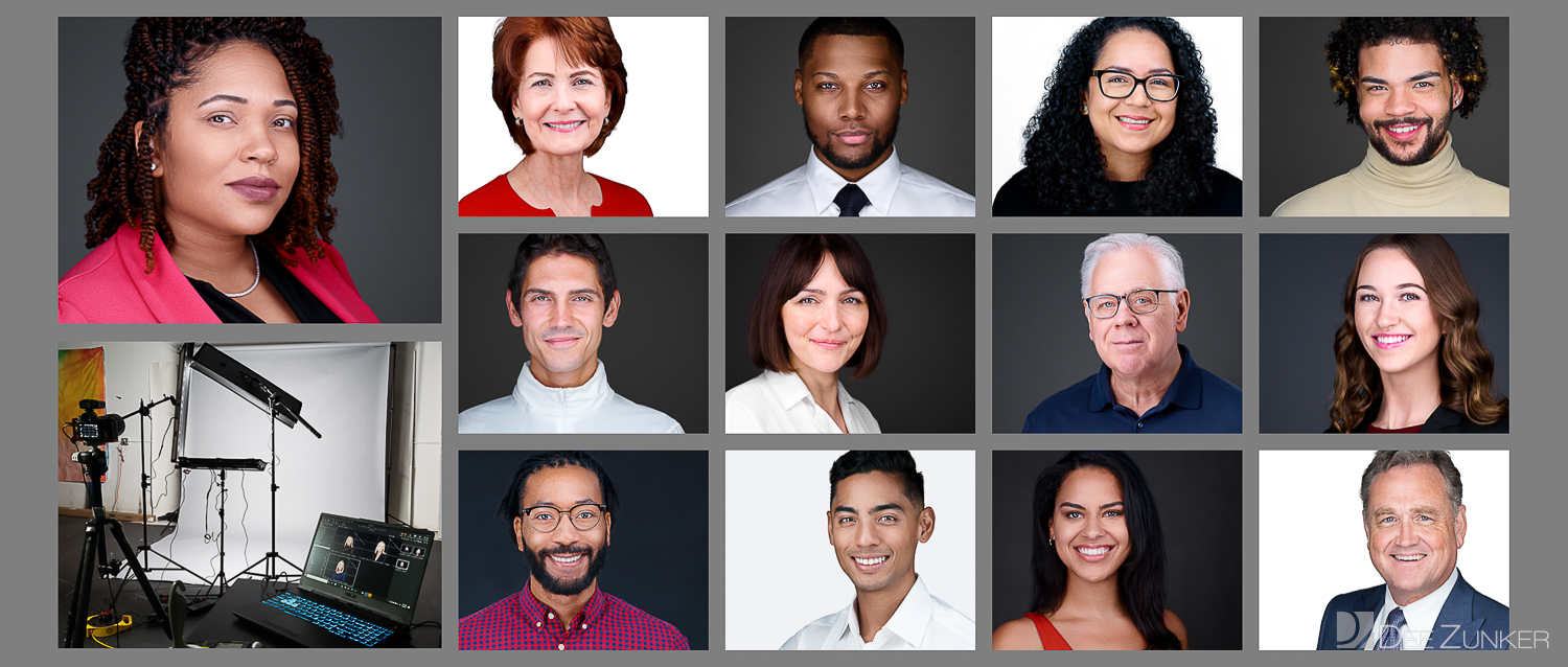 Grid of Same Day Headshots used in LinkedIn profiles for professionals and actors