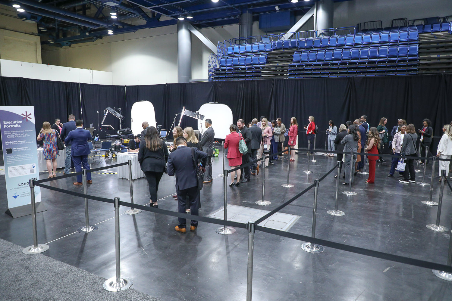 Orgainized Lines queued for headshot station at George R Brown Convention Center Houston TX
