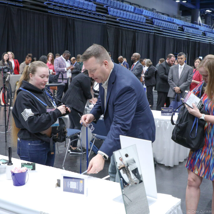 Primping and checkin Station for headshot station at George R Brown Convention Center Houston TX