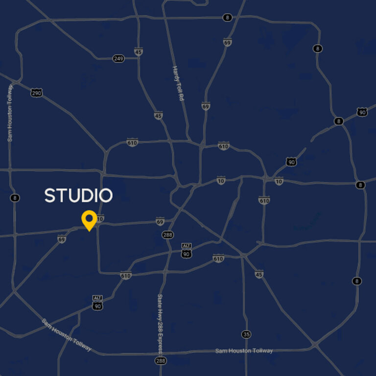 Studio location in Houston map