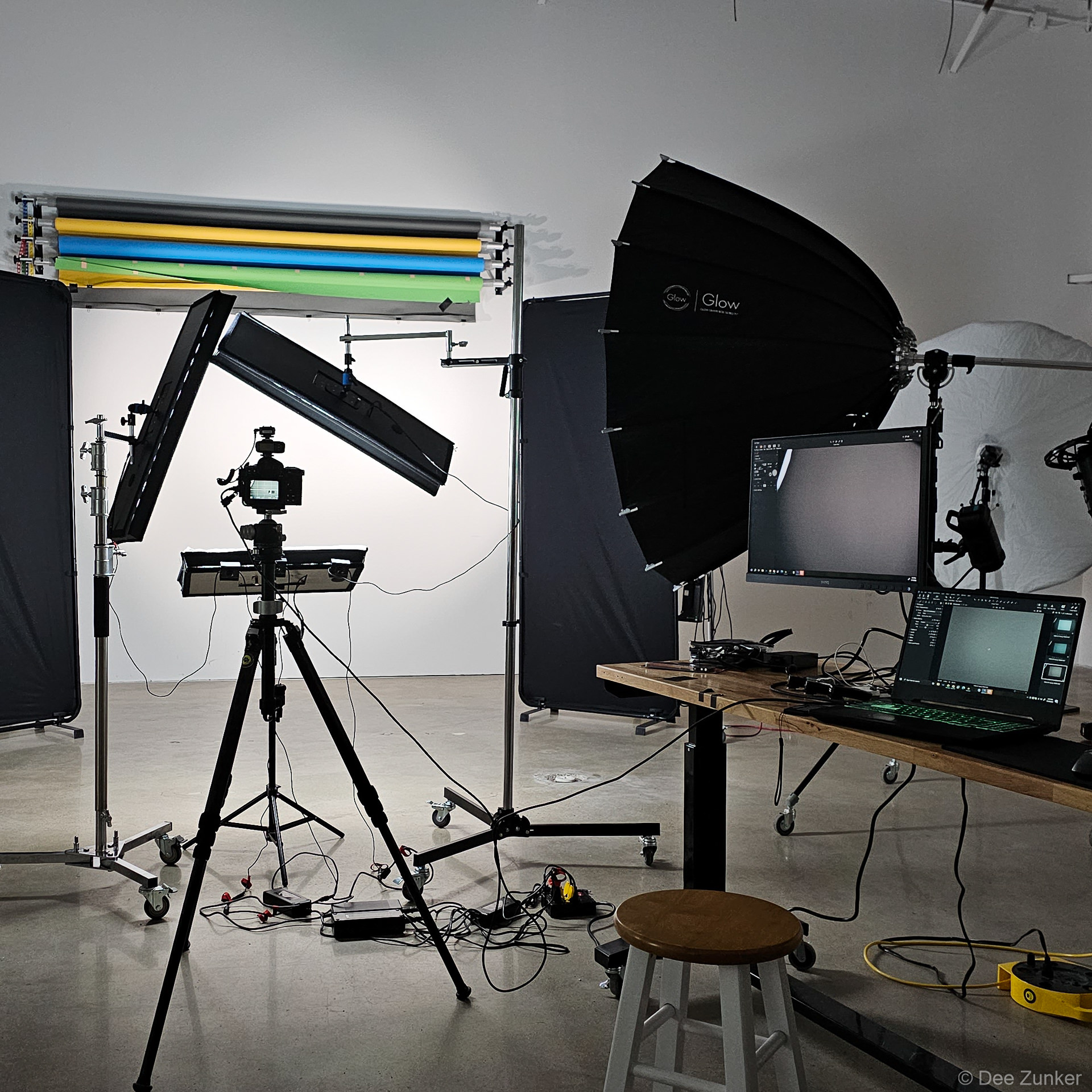 Inside the West Loop Rental Studio setup for a headshot session